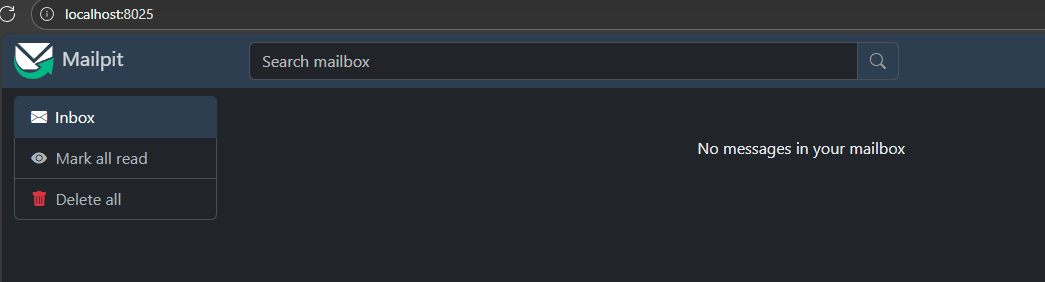 Screenshot of MailPit