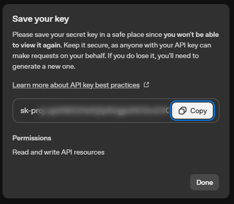 save your key